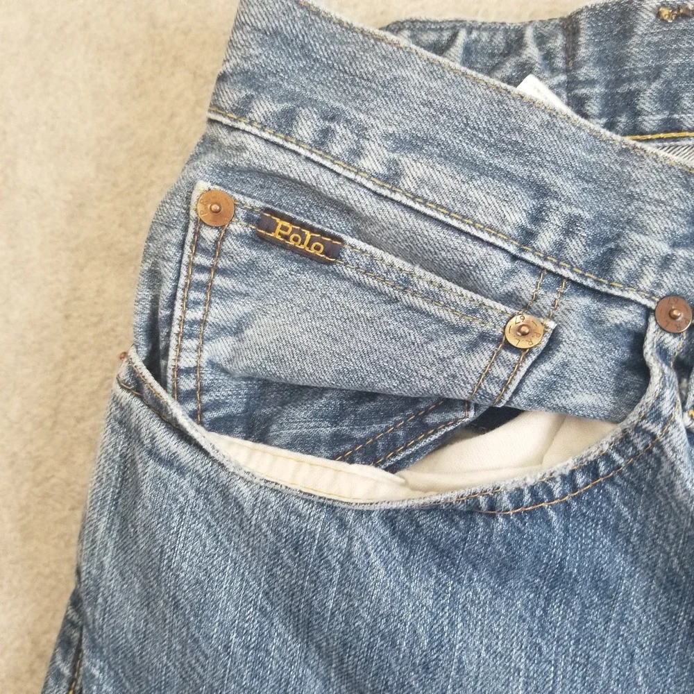 Polo Ralph Lauren Jeans Mens 38x30 Blue Hampton Relaxed Straight Classic